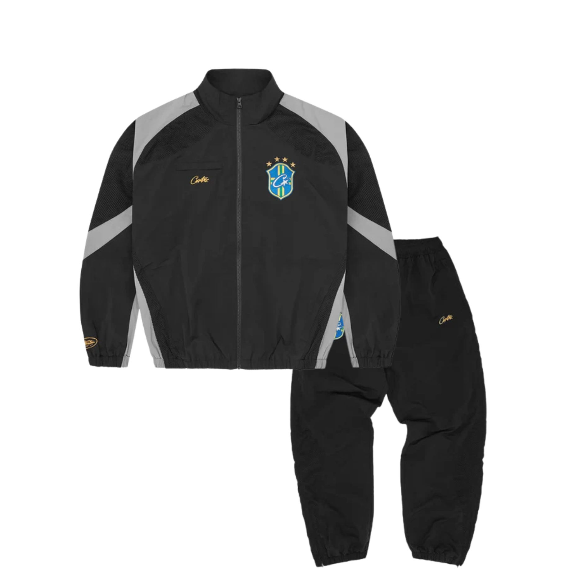 Corteiz Brasil Olympic Shuku Tracksuit Black/Grey Corteiz Brasil Olympic Shuku Tracksuit Black/Grey
