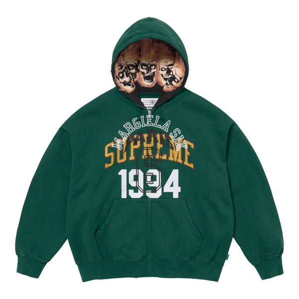 Supreme x MM6 Maison Margiela Zip Up Hooded Sweatshirt Dark Green