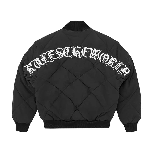 Corteiz CRTZ Olde English Quilted Bomber Jacket Black