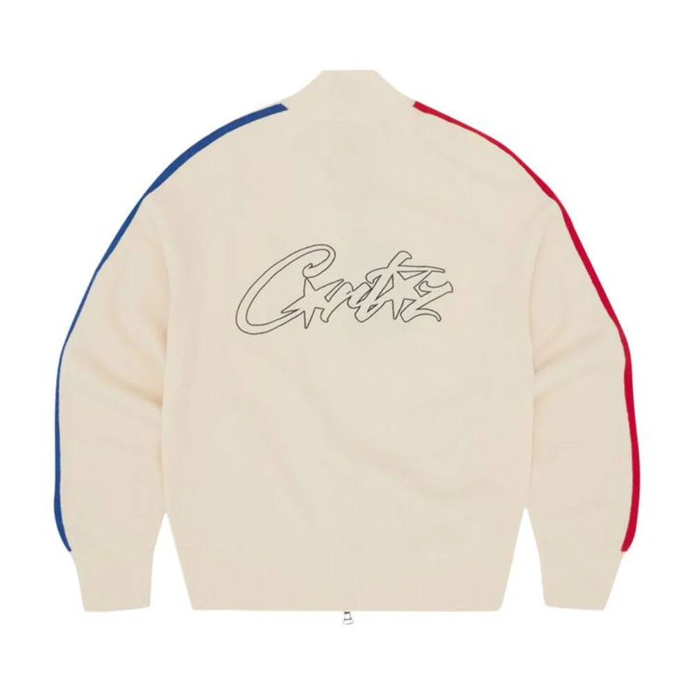Corteiz Knit Zip Up Fleece Cream
