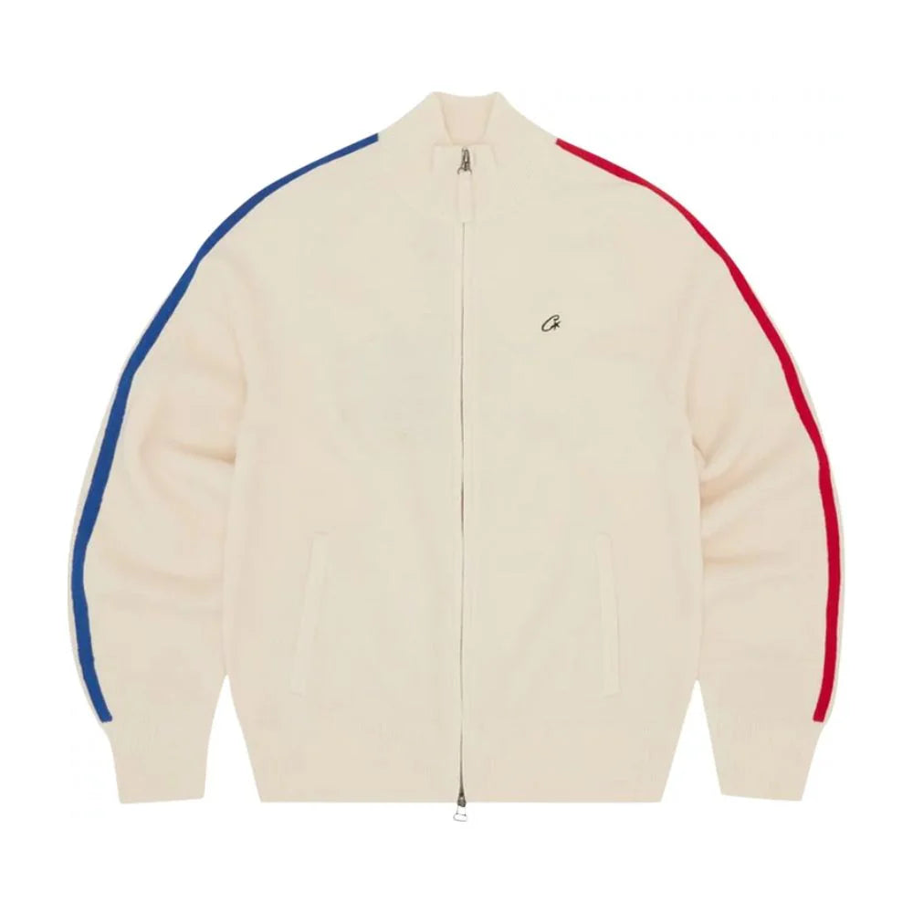 Corteiz Knit Zip Up Fleece Cream