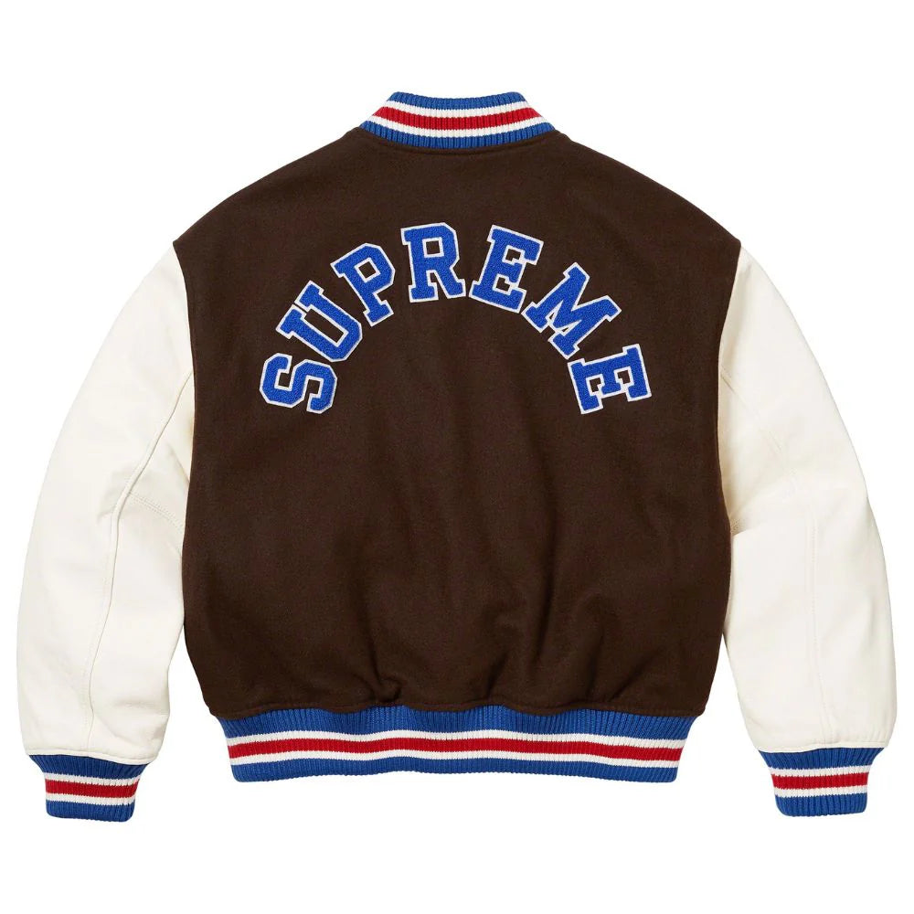 Supreme Tiger Varsity Jacket Brown